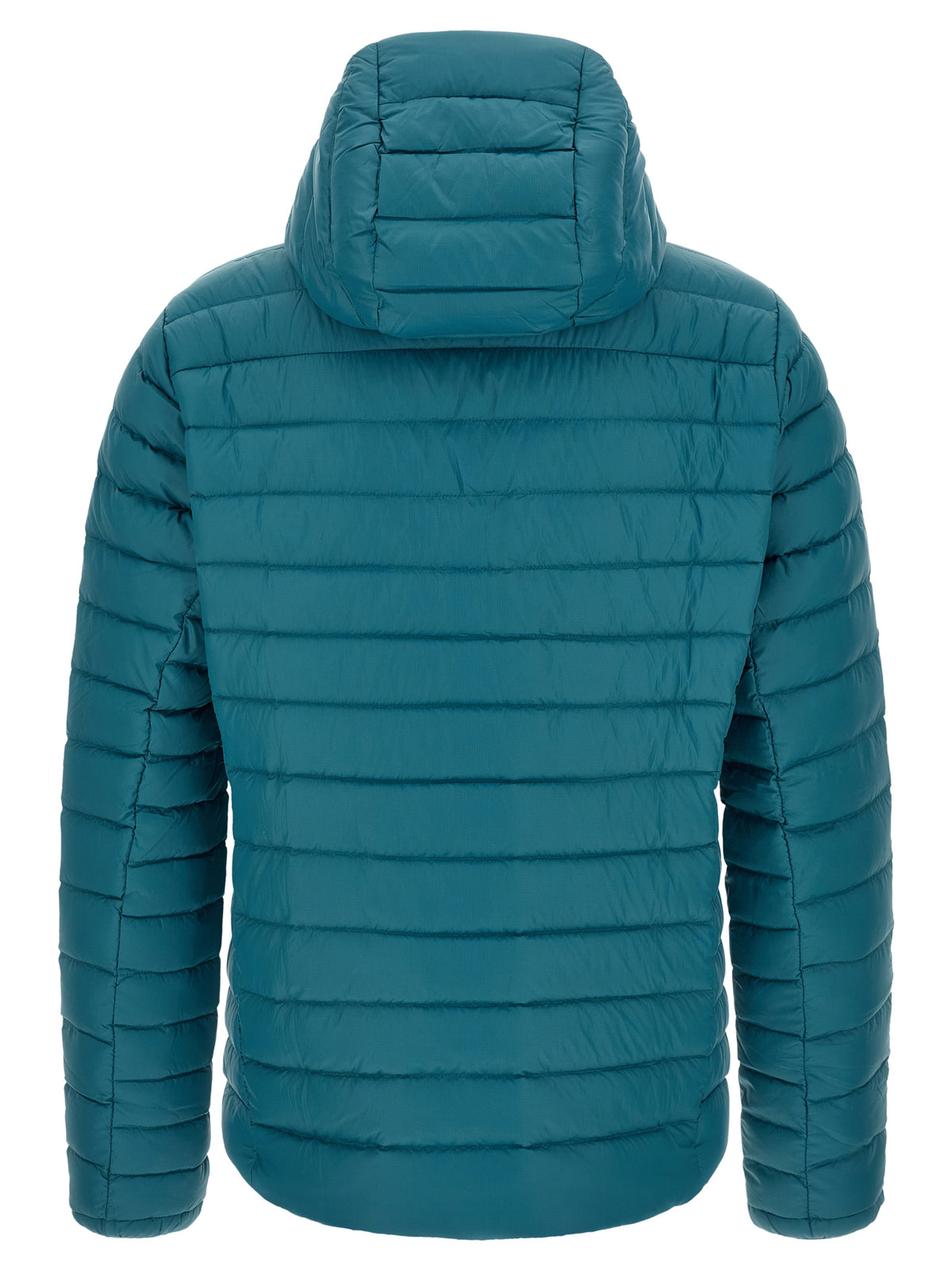 Hooded Puffer Jacket by PATAGONIA for men in nylon blue presents a effortlessly chic silhouette, showcasing a sophisticated hooded neckline and premium thermal, hooded & insulated for a truly effortlessly chic finish.
