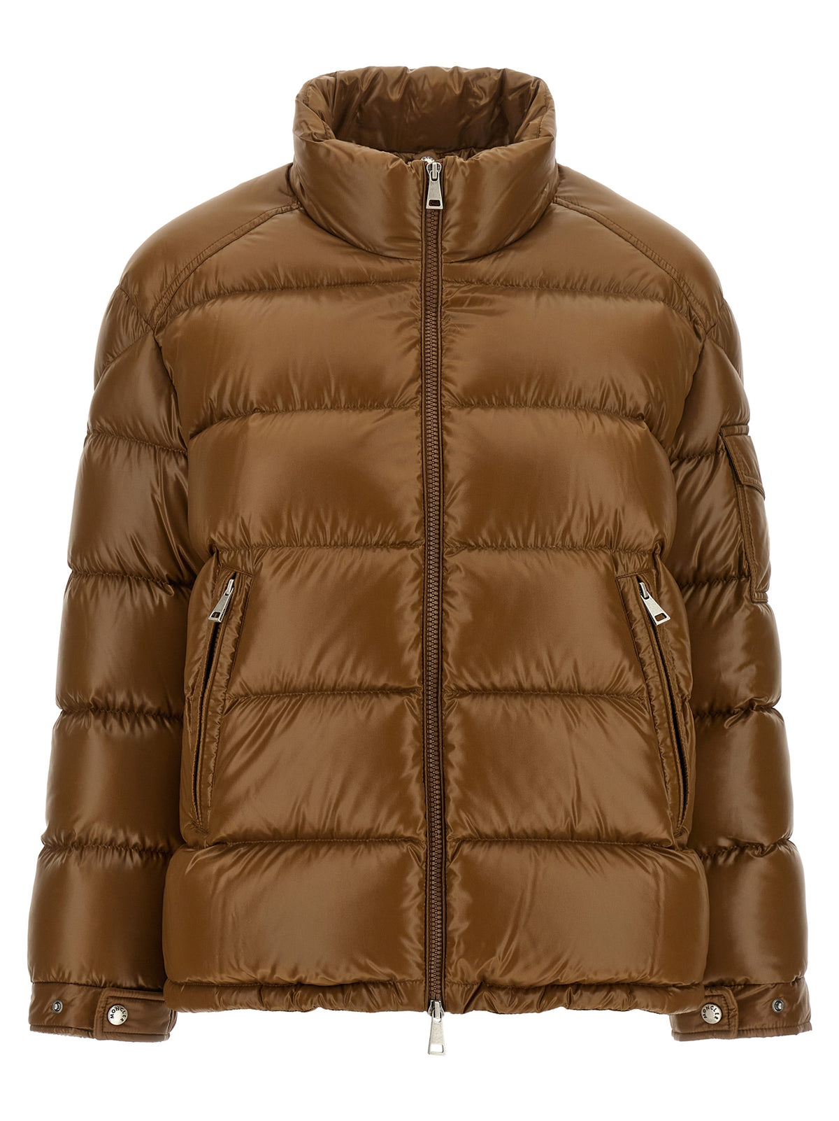 Moncler Women's Down Felt Fur Nylon & Polyamide Puffer Jacket - Brown Signature