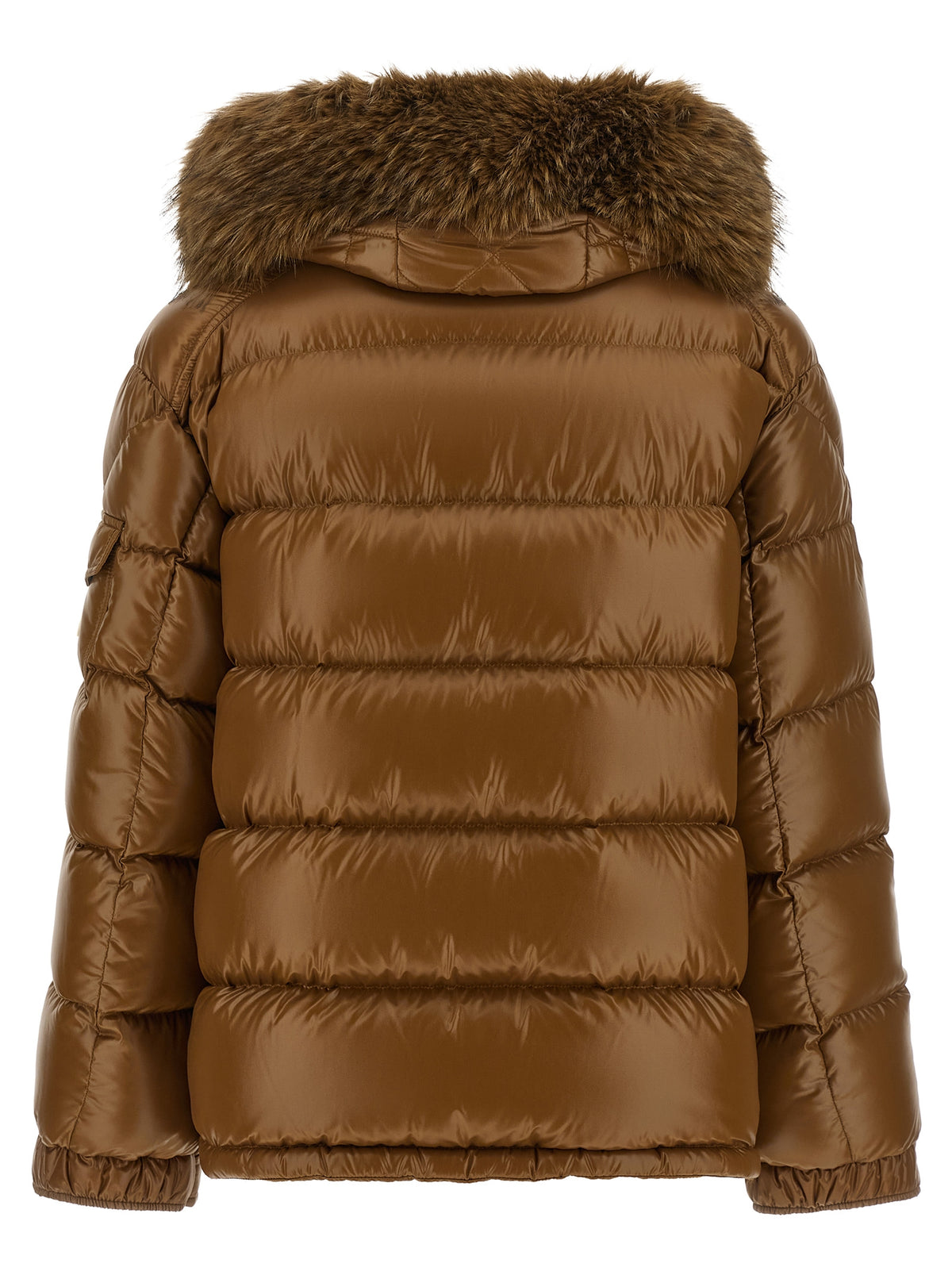 Moncler Women's Down Felt Fur Nylon & Polyamide Puffer Jacket - Brown Signature