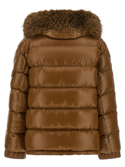 Moncler Women's Down Felt Fur Nylon & Polyamide Puffer Jacket - Brown Signature