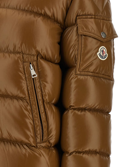 Moncler Women's Down Felt Fur Nylon & Polyamide Puffer Jacket - Brown Signature