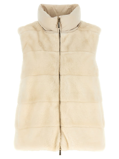 Hooded Jacket by MooRER for women in cashmere wool white features a smart silhouette, perfectly accentuated by its unique hooded neckline and functional hooded, insulated & windproof for a smart finish.