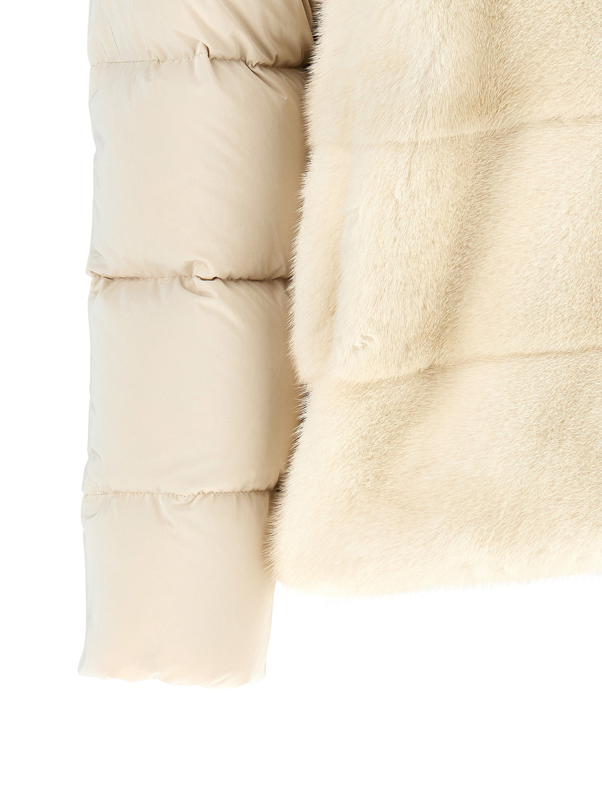 Hooded Jacket by MooRER for women in cashmere wool white presents a authentic silhouette, artfully detailed with a authentic and functional hooded, insulated & windproof for a premium authentic finish.