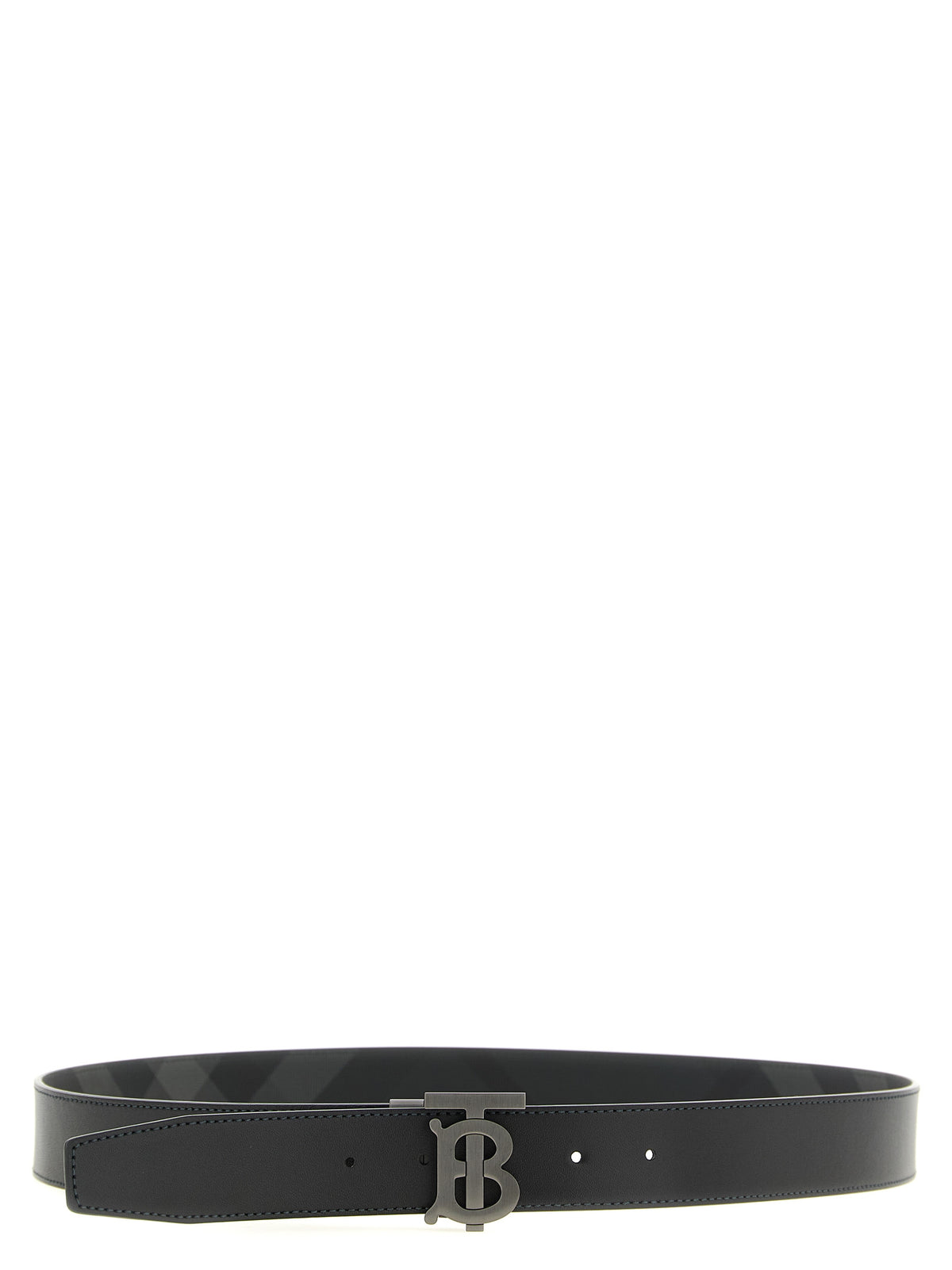 Belt by Burberry for men in polyethylene polyurethane leather & cotton black & monogram features an artisanal finish, elegantly showcasing the signature style and artisanal craftsmanship of the Polyethylene Polyurethane Leather & Cotton Belt design.