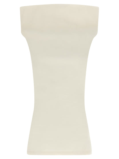 Blouse by Issey Miyake for women in cotton nylon polyester & polyurethane cream & white showcases a sleek silhouette, elegantly detailed with a sleek and for a sleek finish.