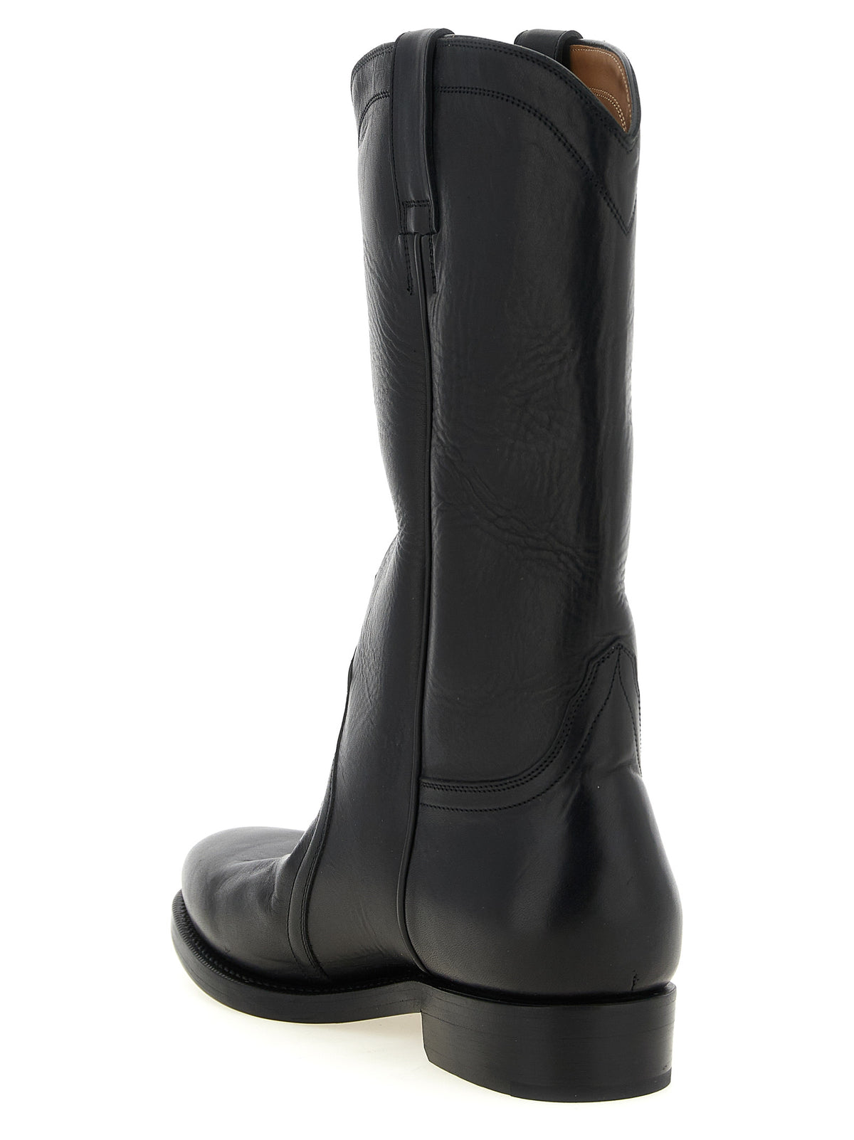 Cowboy Over-The-Knee Mid-Calf Boots by Jil Sander for men in calfskin leather black showcases a ergonomic silhouette from the Men's Calfskin Leather Cowboy Over-The-Knee Mid-Calf Boots collection, featuring a ergonomic and a ergonomic .