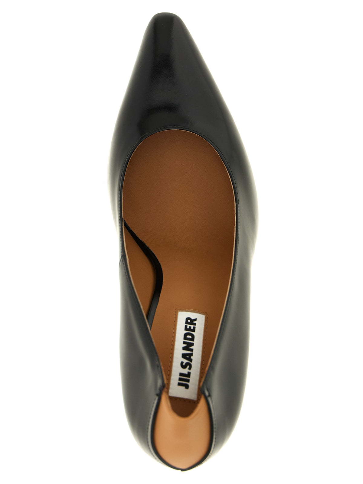 High-Heel Stiletto Pumps Heels by Jil Sander for women in bos taurus calfskin leather black & camel features an effortlessly chic silhouette from the Alma Women's Bos Taurus Calfskin Leather High-Heel Stiletto Pumps Heels collection, showcasing a stiletto high-heel and effortlessly chic for a effortlessly chic look.