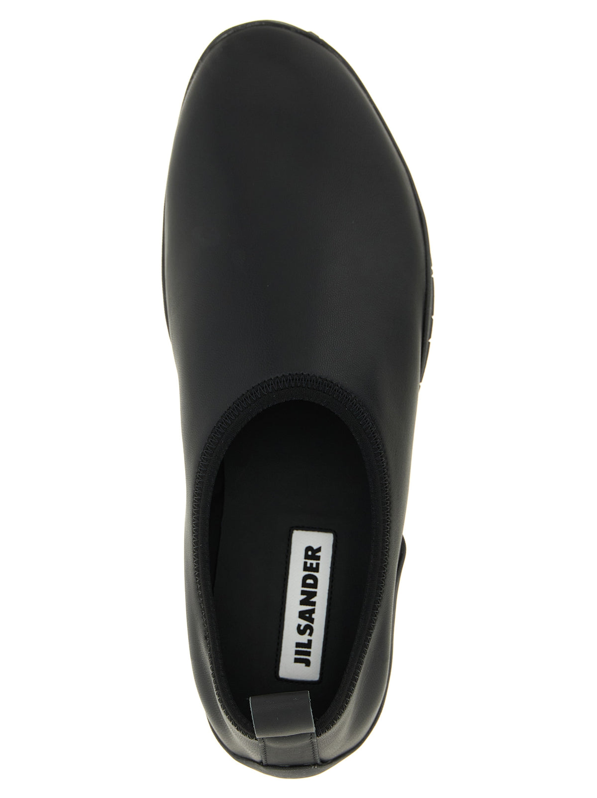 Slippers Flat Shoes by Jil Sander for women in polyester polyethylene polyurethane & rubber black showcases a dynamic silhouette, artfully capturing Women's Polyester Polyethylene Polyurethane & Rubber Slippers Flat Shoes through its distinctive and elegant .