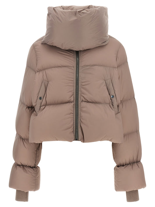 Puffer Jacket by Rick Owens for women in cotton nylon goose down & virgin wool multicolor, pink & signature features an contemporary silhouette, showcasing a sophisticated and contemporary insulated for a truly refined look.