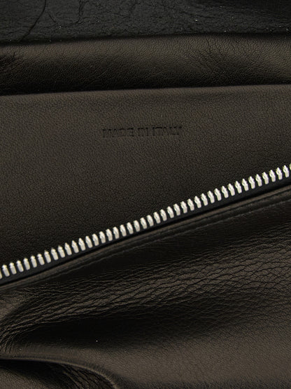 Crossbody Handbag by Rick Owens for women in calfskin leather black & silver features an multi-faceted design with a secure , ample , and versatile crossbody-strap for a multi-faceted finish.