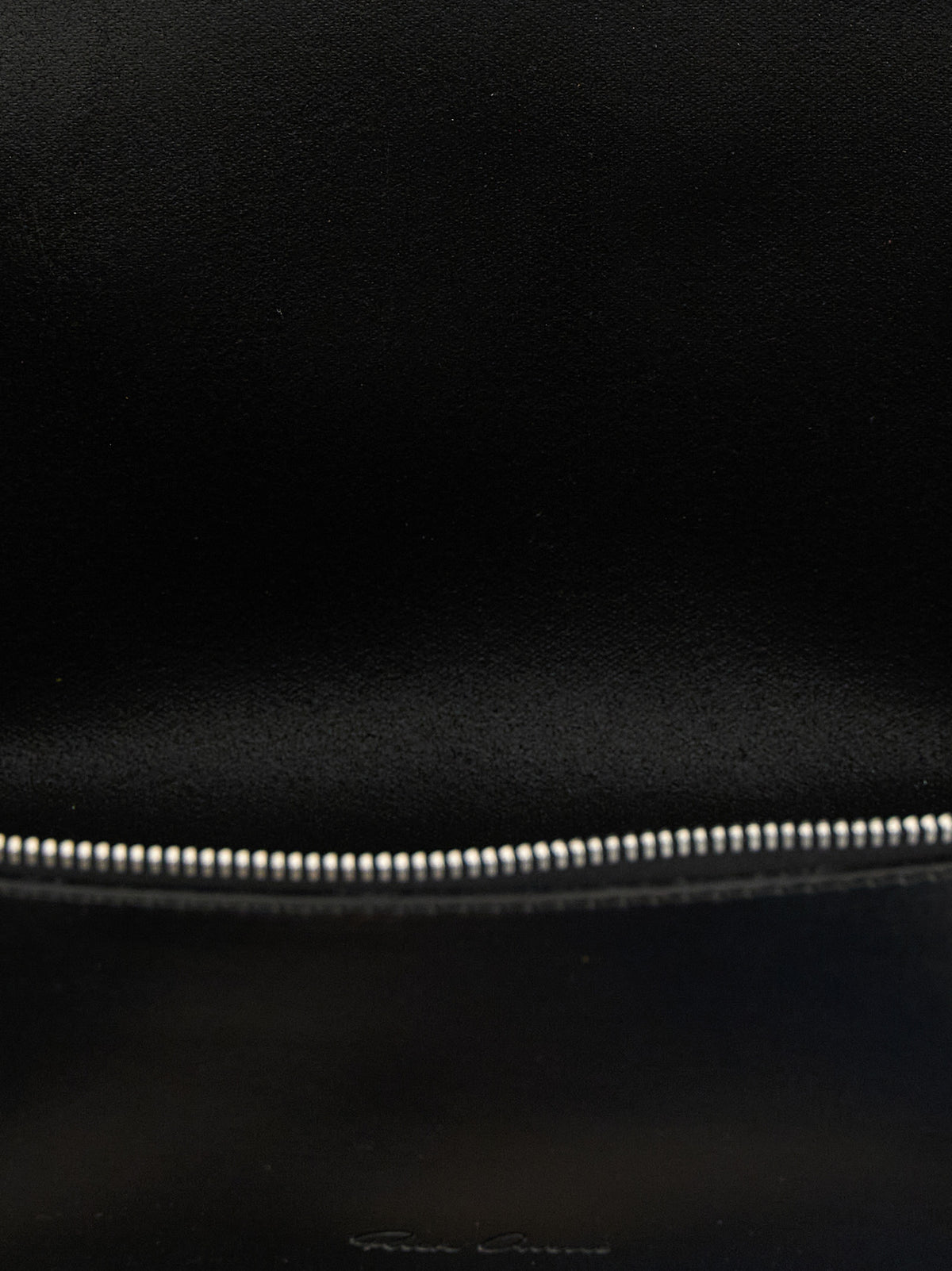 Earbuds Carrying Case by Rick Owens for men in polyester wool and black & silver showcases a sleek silhouette, elegantly protecting Calfskin Leather Earbuds Carrying Case with a sleek design.