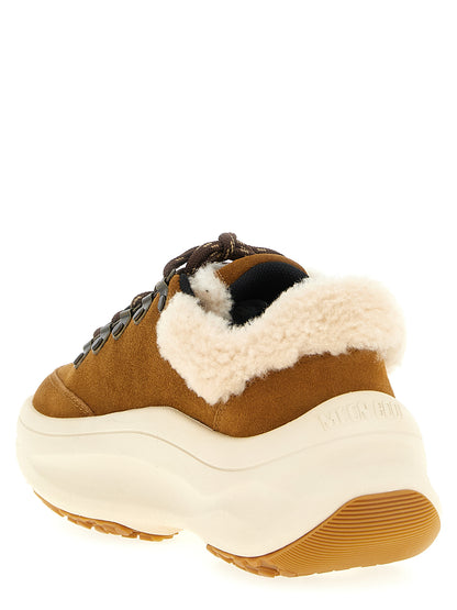 Sneakers by Moon Boot for women in eva polyester rubber & suede leather beige features an versatile design from the City Women's Chunky EVA Polyester Rubber & Suede Leather Sneakers collection, highlighting a versatile chunky style for a premium, high-fashion look.
