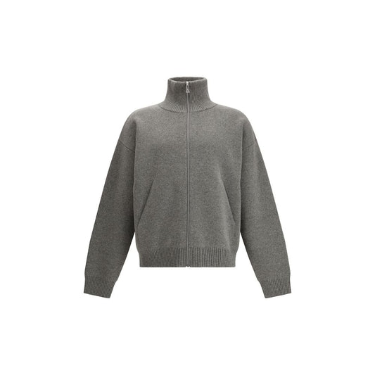 Cardigan by Axel Arigato for men in wool & nylon gray showcases a luxurious silhouette, meticulously detailed with a sophisticated high-collar neckline and long-sleeve for a refined finish.
