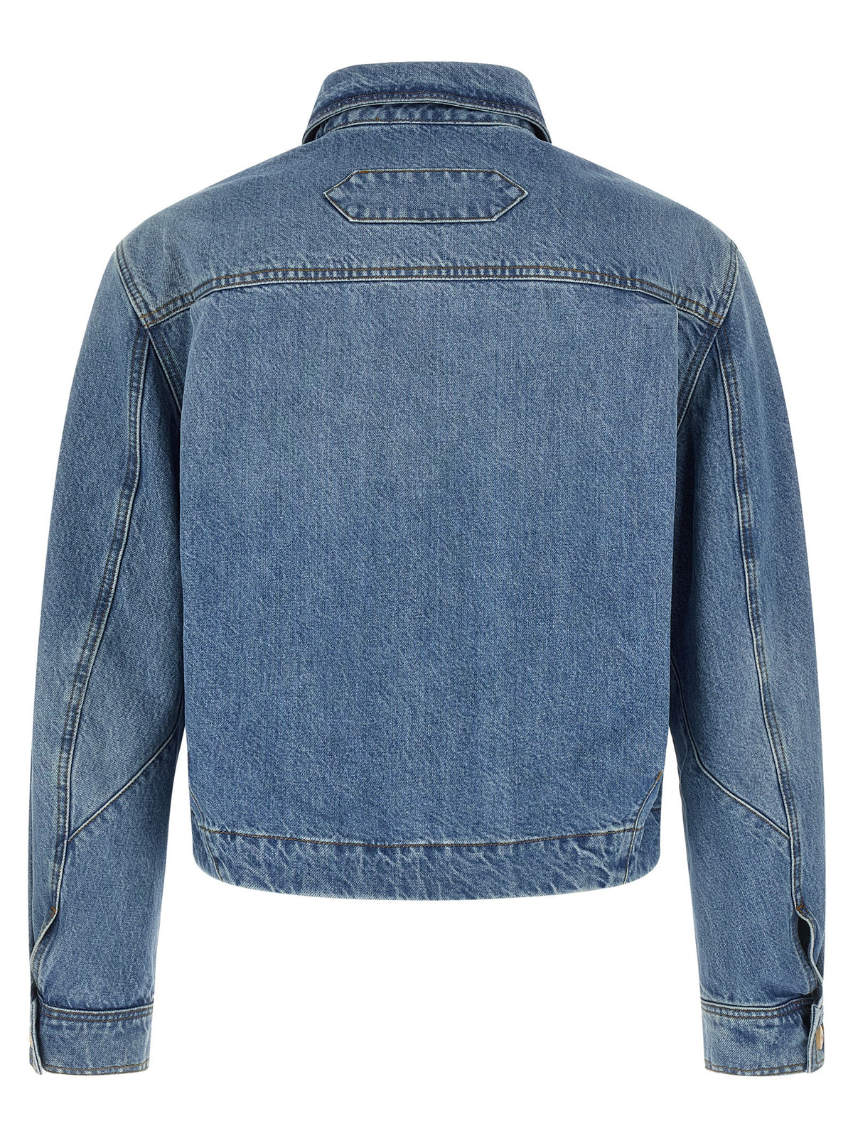 Trucker Jacket by Jacquemus for men in denim cotton blue & signature presents a effortlessly chic silhouette, showcasing a sophisticated and premium for a truly effortlessly chic finish.