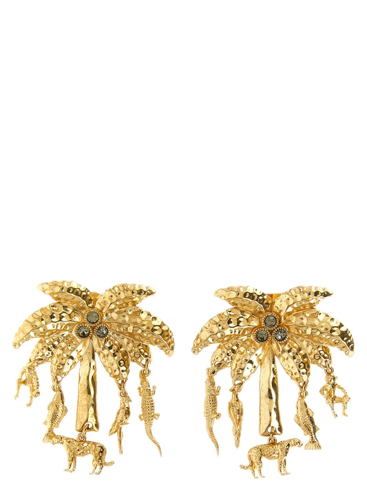 Earrings by Jacquemus for women in wool animal, copper & gold features an ornate from the Women's Brass Copper Gold & Rhinestone Earrings collection, showcasing a ornate finish that embodies sophisticated luxury.