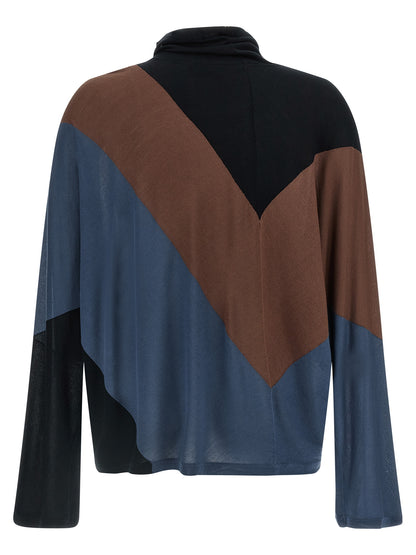Cardigan by Kiko Kostadinov for men in lyocell & silk black, blue, brown & multicolor presents a textural silhouette, artfully finished with a textural high-neck neckline and for a sophisticated, textural look.