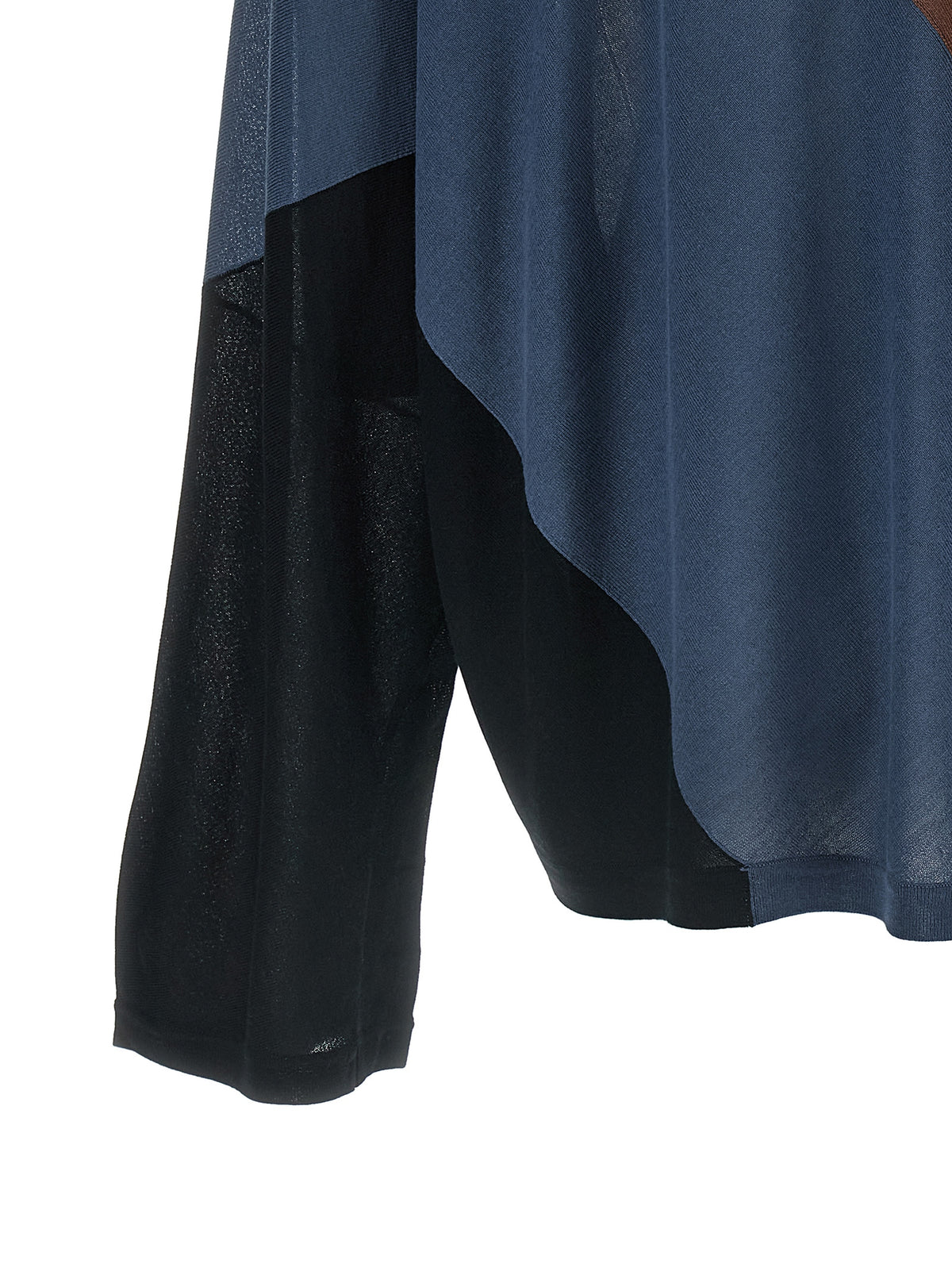 Cardigan by Kiko Kostadinov for men in lyocell & silk black, blue, brown & multicolor features a nuanced silhouette with a refined and nuanced detailing for a sophisticated look.