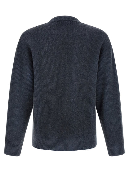 Cardigan by Diesel for men in polyamide wool blue features a nuanced silhouette with a refined crew neckline and nuanced detailing for a sophisticated look.