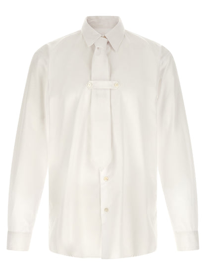 Shirt by Dries Van Noten for men in cotton white showcases a sharp silhouette, elegantly detailed with a sharp and sharp .
