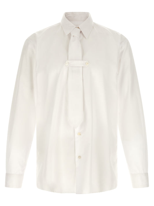 Shirt by Dries Van Noten for men in cotton white showcases a sharp silhouette, elegantly detailed with a sharp and sharp .