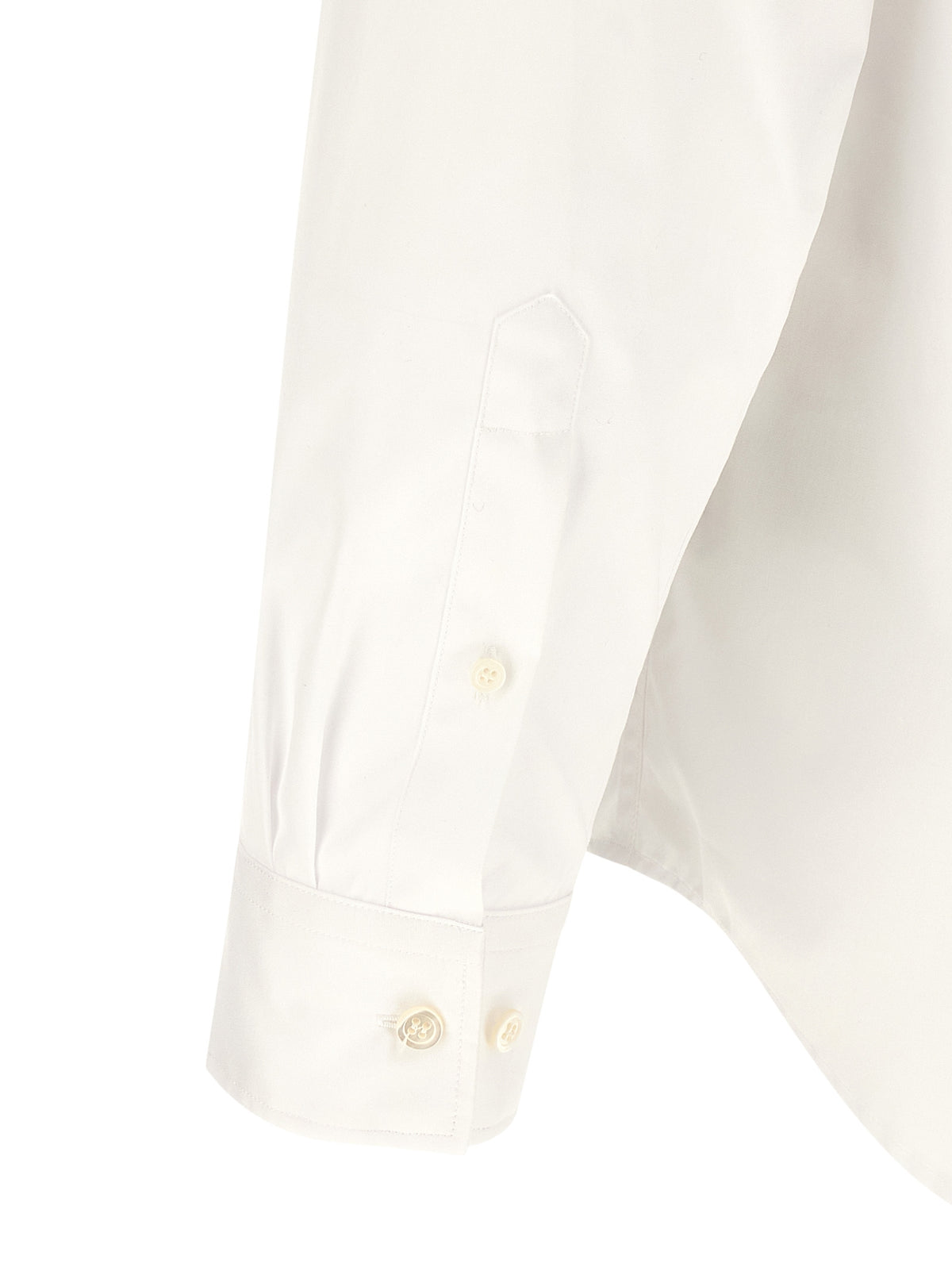 Shirt by Dries Van Noten for men in cotton white showcases a sharp silhouette, elegantly detailed with a sharp and sharp .