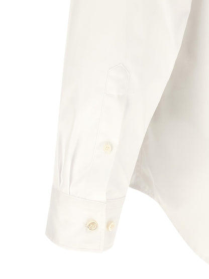 Shirt by Dries Van Noten for men in cotton white showcases a sharp silhouette, elegantly detailed with a sharp and sharp .