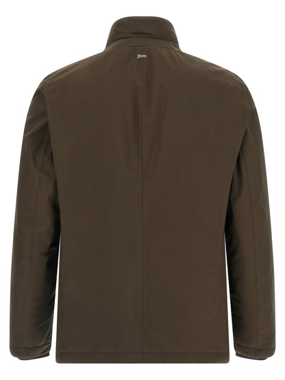 Blazer by Herno for men in polyester brown features an stylish silhouette, showcasing a sophisticated and stylish for a truly stylish finish.