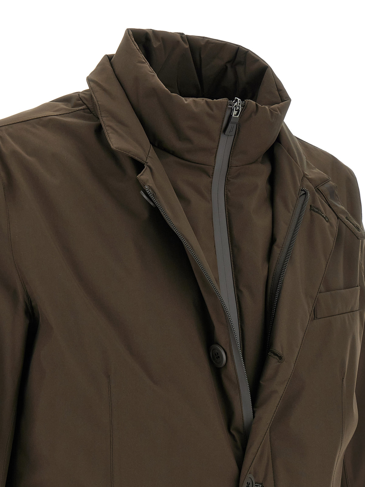 Blazer by Herno for men in polyester brown features an crisp silhouette with sophisticated and a crisp for a truly crisp finish.