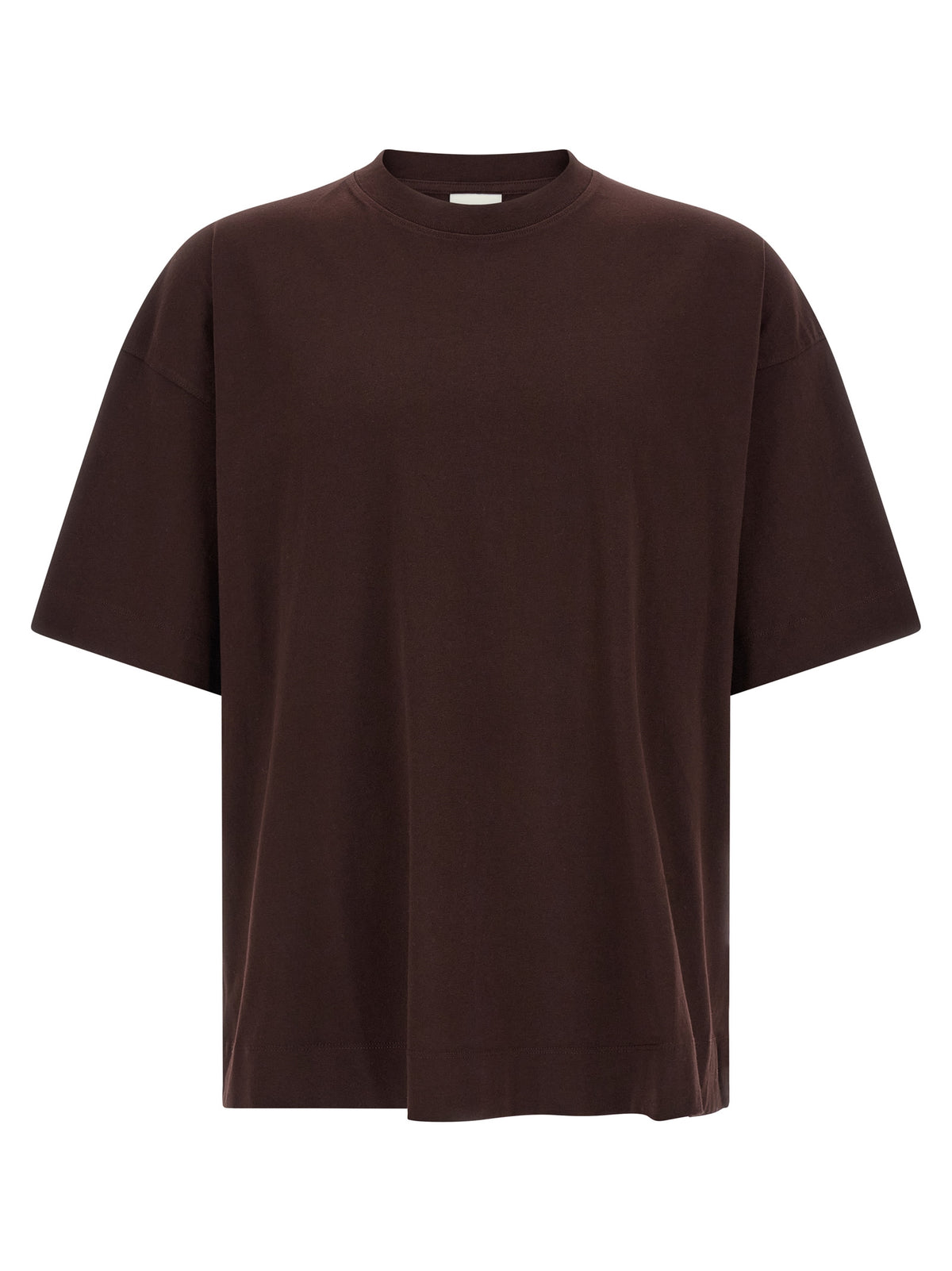 T-Shirt by Dries Van Noten for men in cotton bordeaux features an on trend silhouette, perfectly showcasing a on trend and crew neckline for an elevated aesthetic.