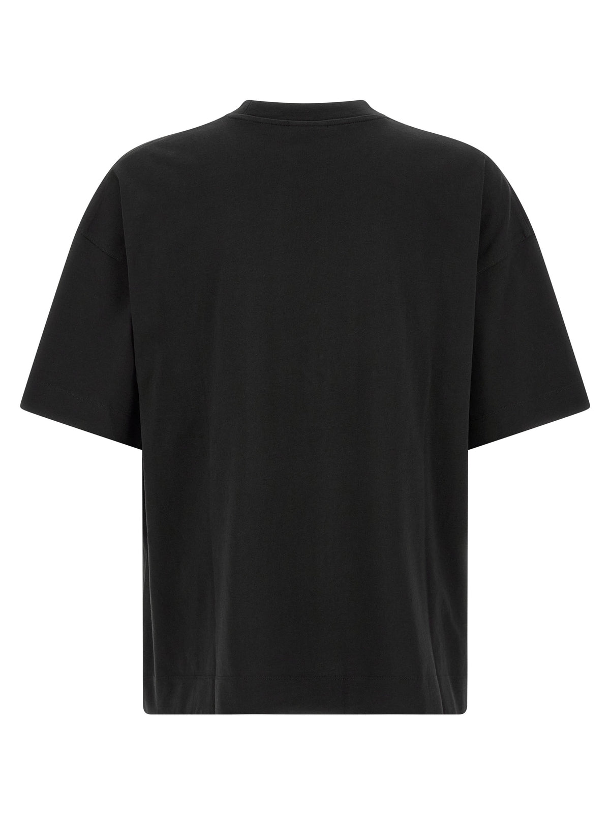 T-Shirt by Dries Van Noten for men in cotton black features an edgy silhouette, meticulously detailed with a sophisticated and crew neckline for a truly edgy finish.