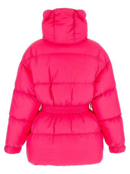 Hooded Puffer Jacket by IENKI IENKI for women in nylon fabric fuchsia presents a effortlessly chic silhouette, showcasing a sophisticated hooded neckline and premium windproof, pockets, hooded & insulated for a truly effortlessly chic finish.