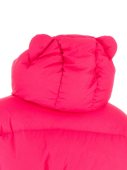 Hooded Puffer Jacket by IENKI IENKI for women in nylon fabric fuchsia features a city-ready silhouette, detailed with windproof, pockets, hooded & insulated and a city-ready .