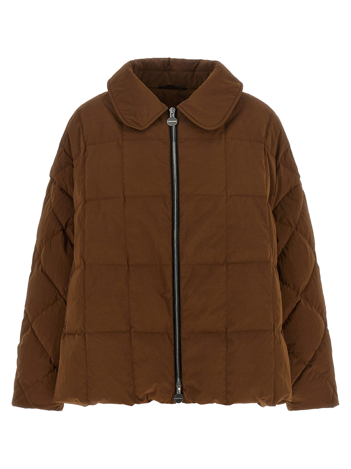 Overcoat by IENKI IENKI for women in plush cotton nylon & polyester brown showcases a enveloping silhouette, detailed with distinctive windproof and a enveloping .