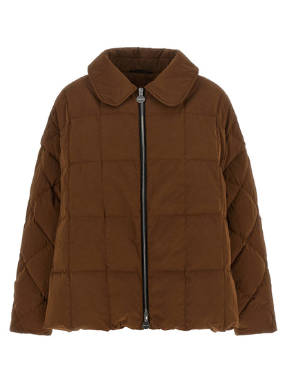 Overcoat by IENKI IENKI for women in plush cotton nylon & polyester brown showcases a enveloping silhouette, detailed with distinctive windproof and a enveloping .