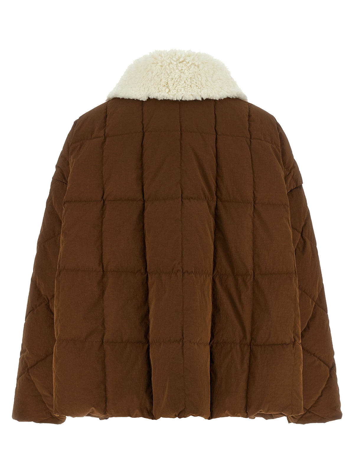 Overcoat by IENKI IENKI for women in plush cotton nylon & polyester brown showcases a architectural silhouette, artfully detailed with a distinctive and functional windproof for a architectural finish.