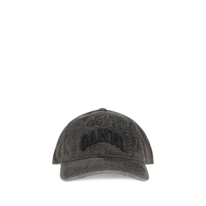 Ganni Gray Recycled Polyester Cap (Baseball Hat)