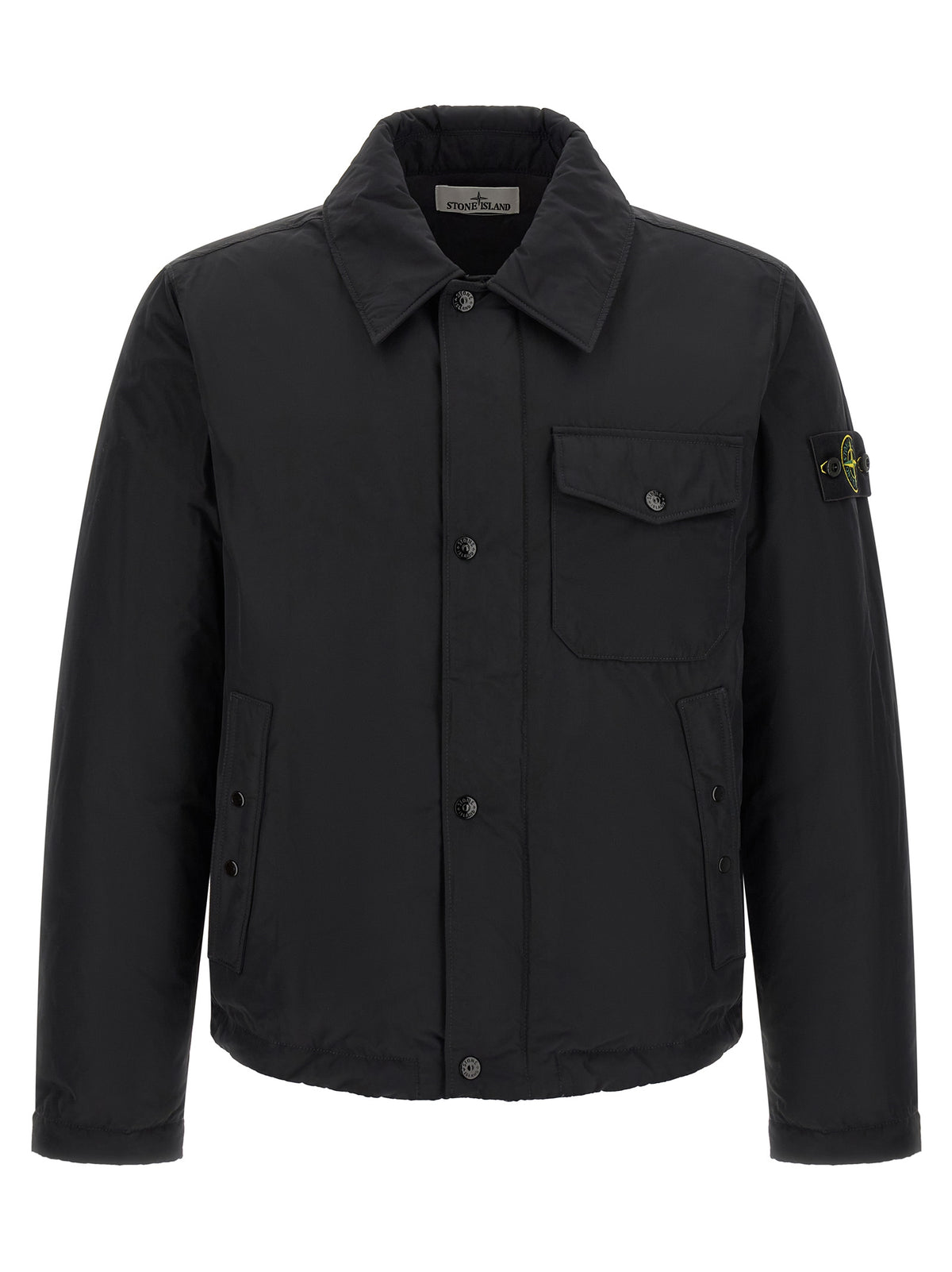 This Jacket by Stone Island for men in polyamide & polyester black & signature showcases a magnificent silhouette, meticulously crafted with a distinctive and functional thermal & pockets for a magnificent finish.