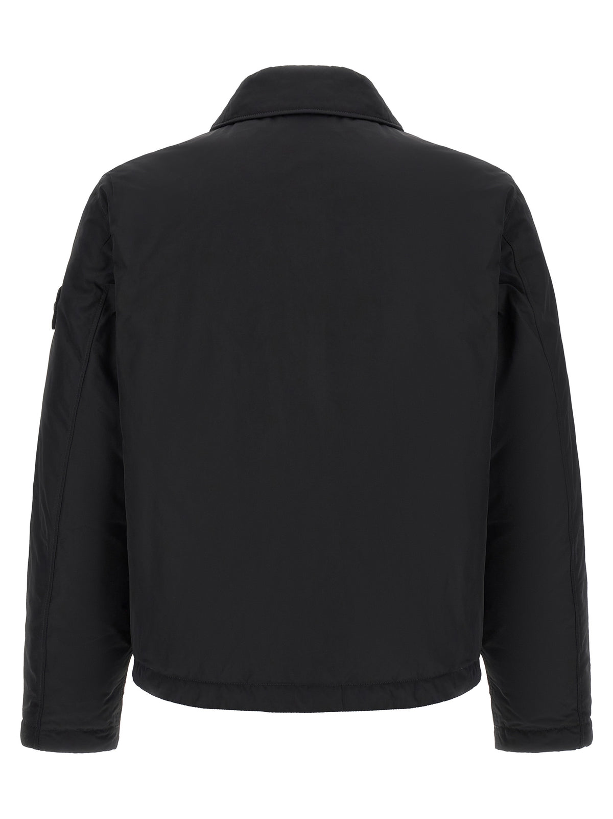 Jacket by Stone Island for men in polyamide & polyester black & signature showcases a enveloping silhouette, artfully detailed with a enveloping and premium thermal & pockets for a truly enveloping finish.