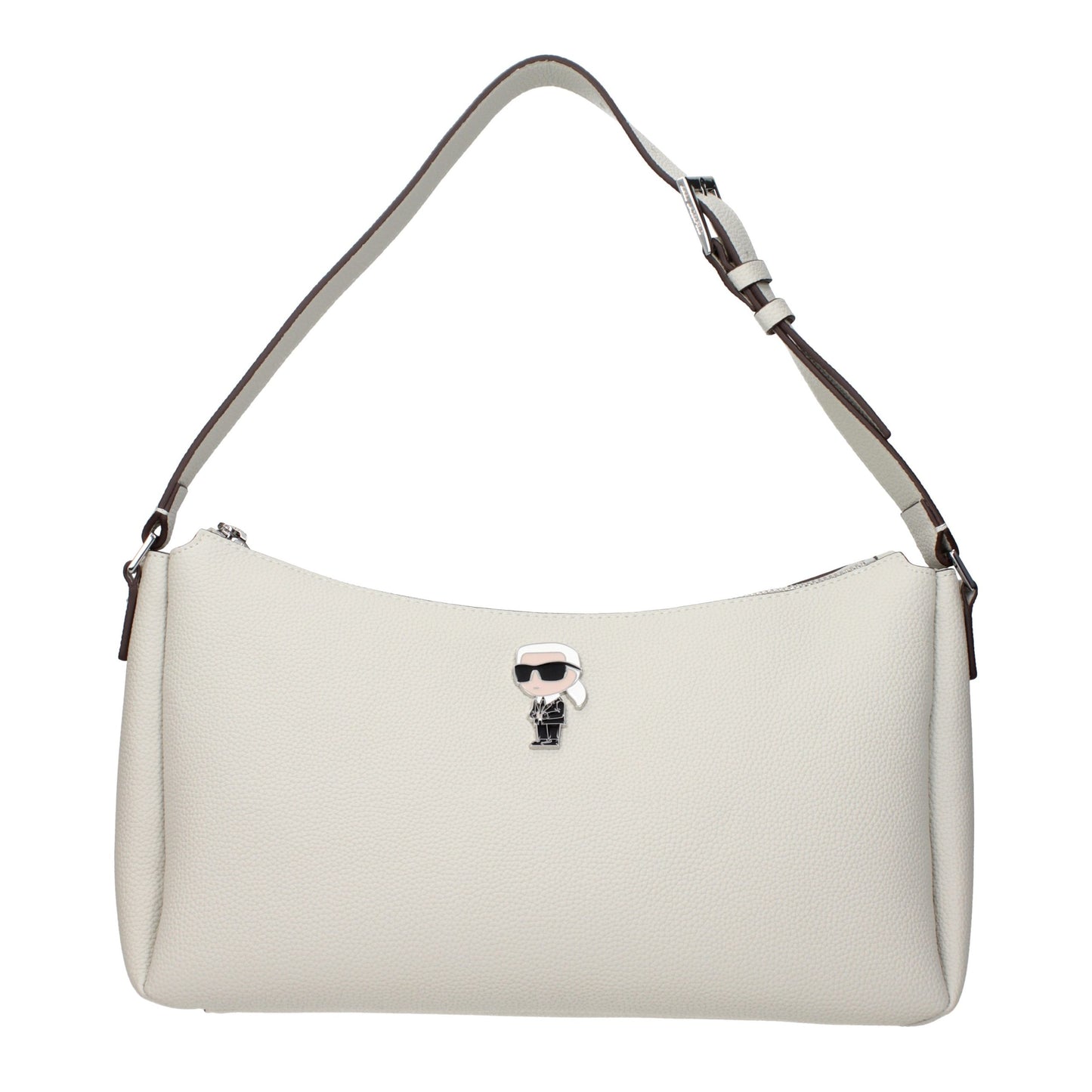 Karl Lagerfeld Gray Leather Shoulder Bag