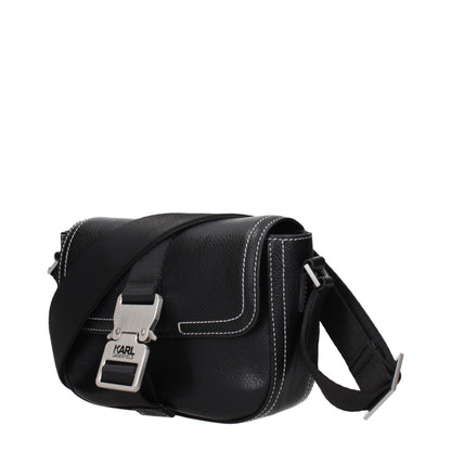 Karl Lagerfeld Black Leather Crossbody Bag