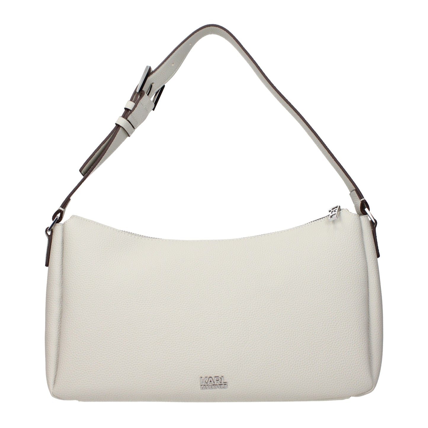 Karl Lagerfeld Gray Leather Shoulder Bag