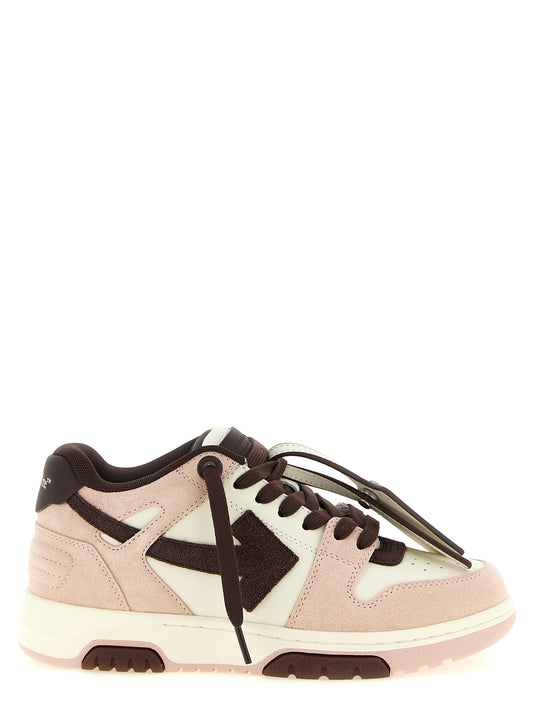 Sneakers by Off-White for women in cowhide polyester rubber & suede leather brown, multicolor, white, patterned & signature features an versatile design from the Women's Low Top Cowhide Polyester Rubber & Suede Leather Sneakers collection, highlighting a versatile low-top style for a premium, high-fashion look.