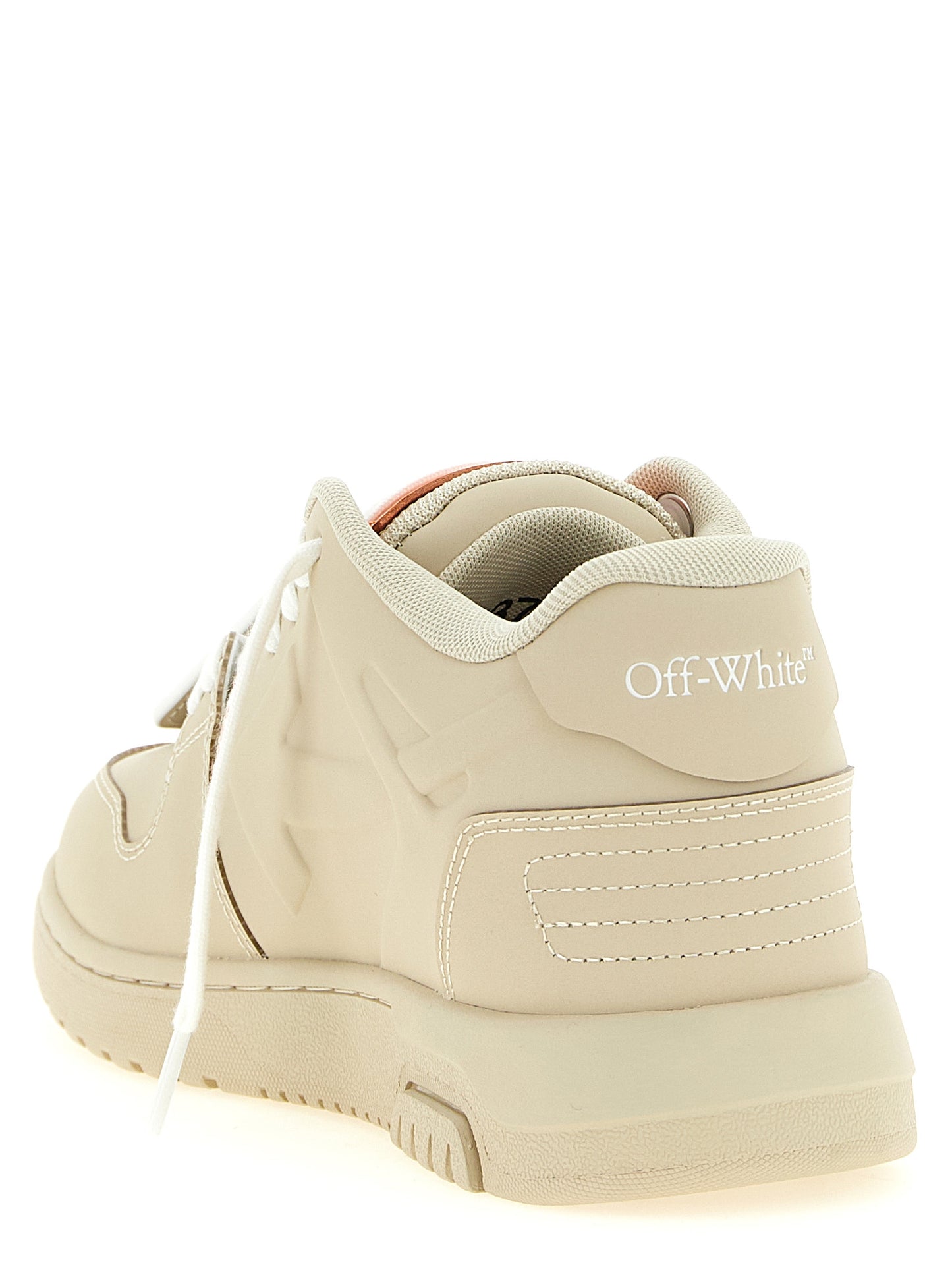 Off-White Beige Plastic Athletic Sneakers