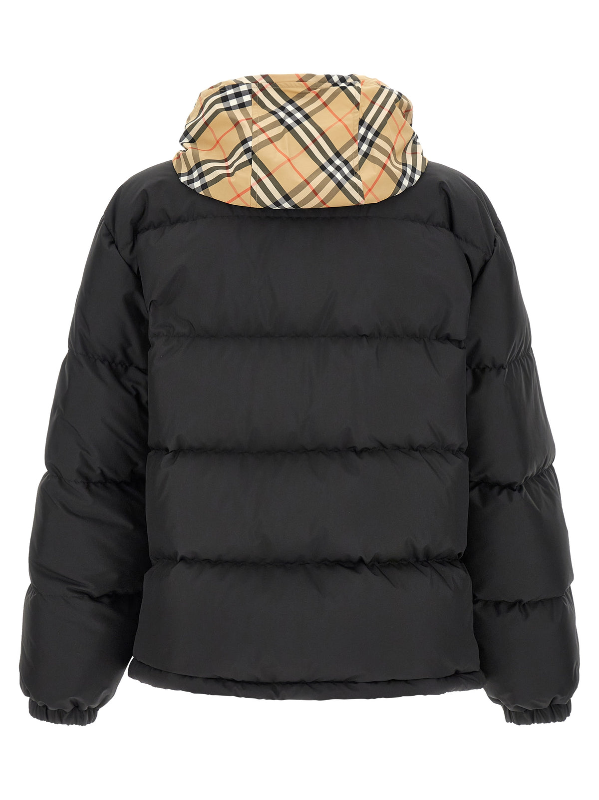 Hooded Parka by Burberry for men in plush polyester & goose down black presents a decadent silhouette, showcasing the decadent hooded neckline and functional hooded & insulated for a premium, weather-ready look.