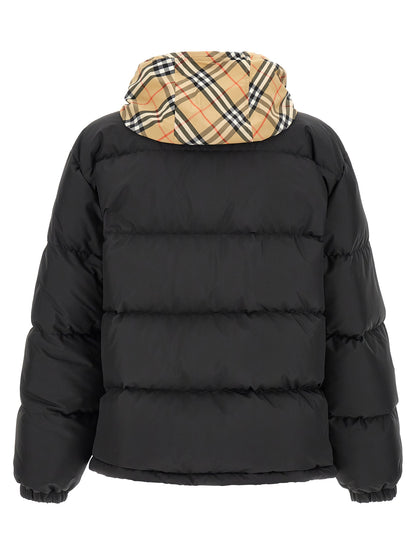Hooded Parka by Burberry for men in plush polyester & goose down black presents a decadent silhouette, showcasing the decadent hooded neckline and functional hooded & insulated for a premium, weather-ready look.