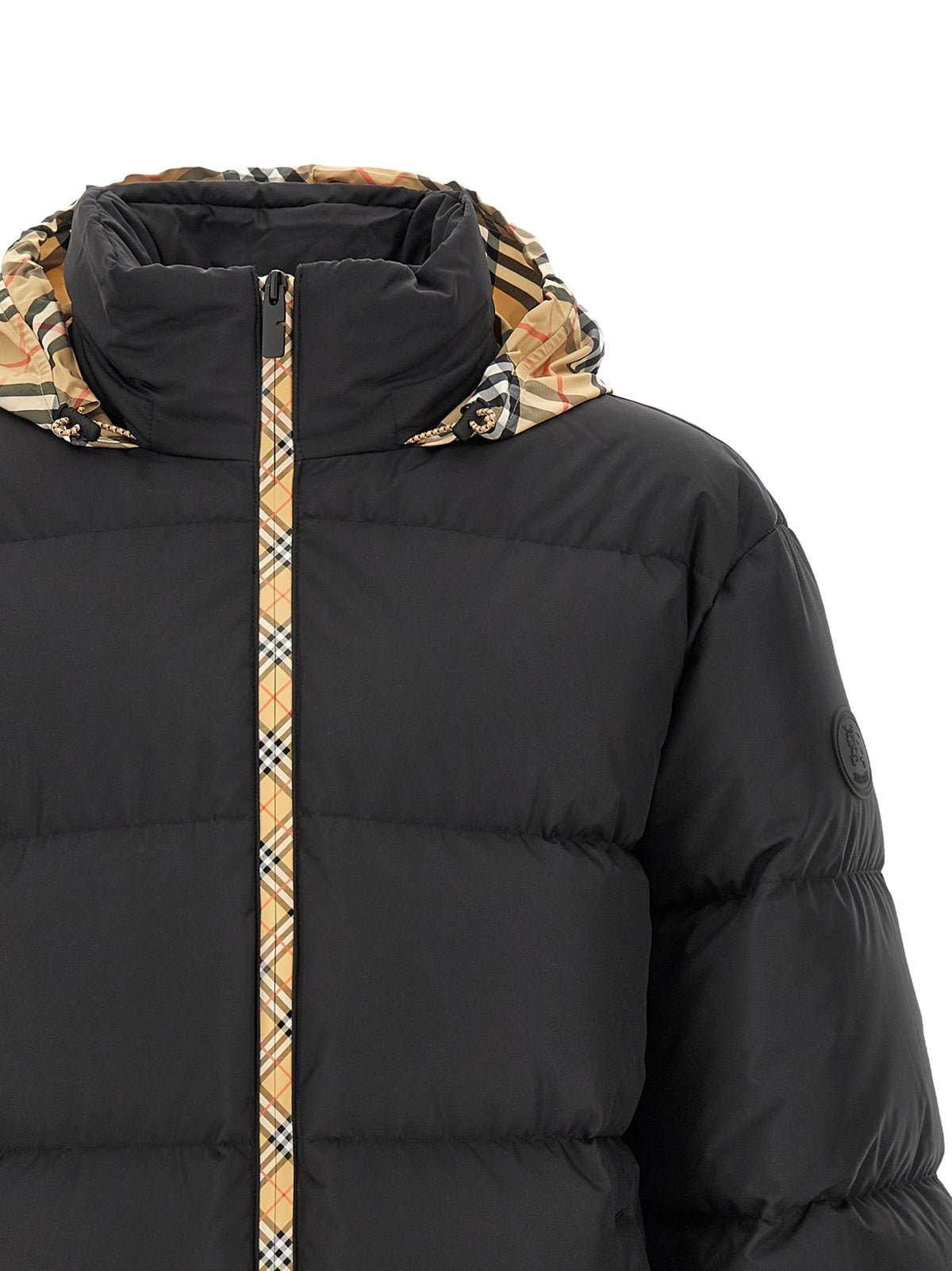 Hooded Parka by Burberry for men in plush polyester & goose down black features a modern silhouette, showcasing a sophisticated hooded neckline and premium hooded & insulated for a truly modern finish.