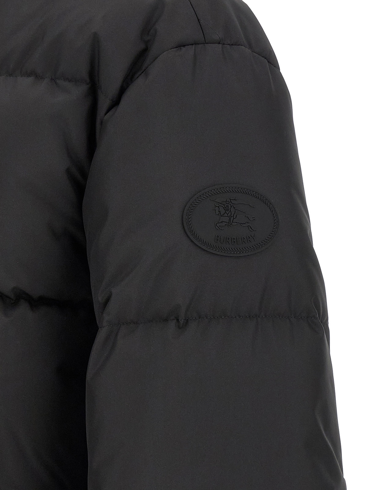 Hooded Parka by Burberry for men in plush polyester & goose down black features an avant garde silhouette, showcasing refined hooded & insulated and a sophisticated for a polished look.