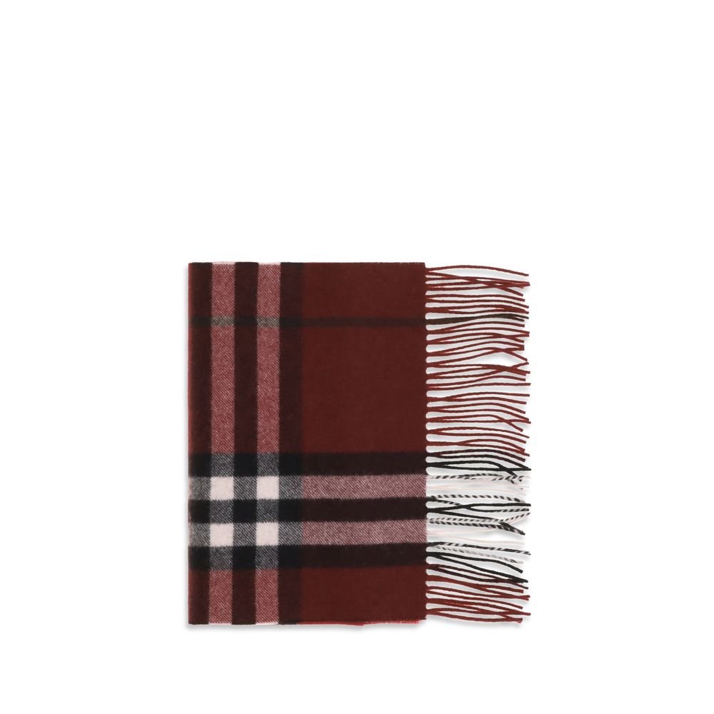 Burberry Cashmere Shawl Rectangular Wrap Fringes Scarf - Gradient Bordeaux Patterned