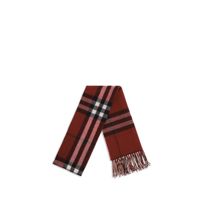 Burberry Cashmere Shawl Rectangular Wrap Fringes Scarf - Gradient Bordeaux Patterned