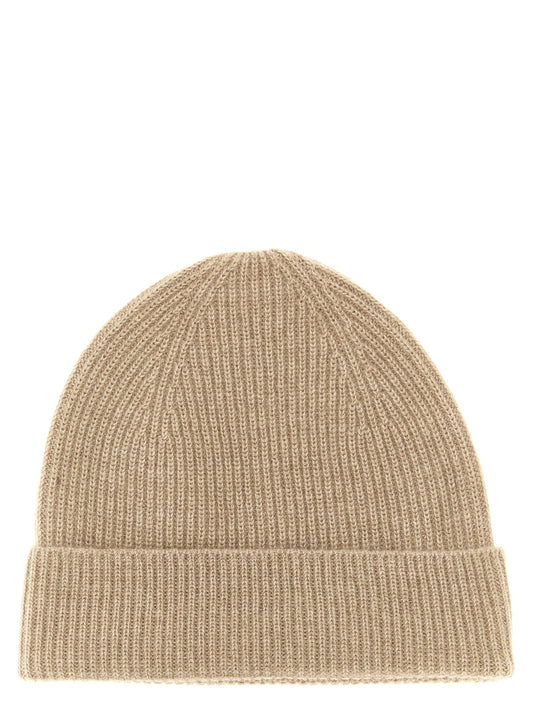 Beanie Hat by Ballantyne for men in cashmere beige & sand features a distinguished knit construction, showcasing the sophisticated silhouette and distinguished finish of the Cashmere Beanie Hat.